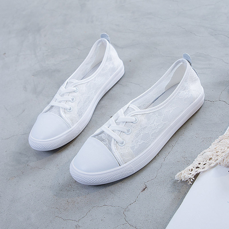 Women's Layer Cowhide Easy Wear Flat Breathable Korean Style Nurse Teacher Women's Casual Shoes