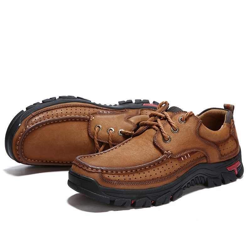 Men's Business Top Layer Authentic Hollow Out Leather Shoes