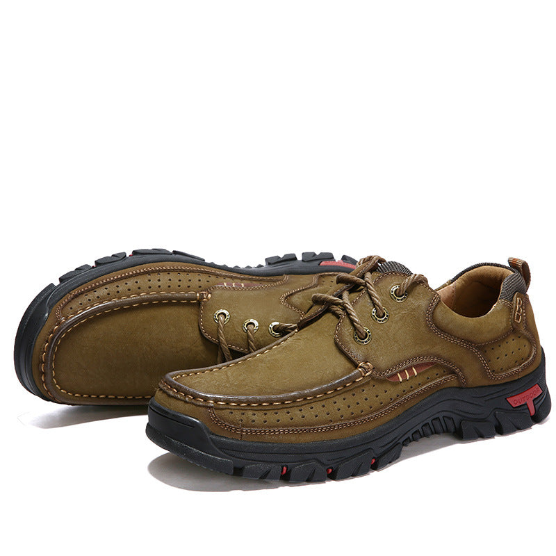 Men's Business Top Layer Authentic Hollow Out Leather Shoes
