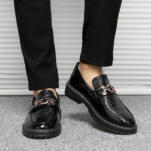 Men's Glossy Social Trendy Lazy Slip-on Small Casual Shoes