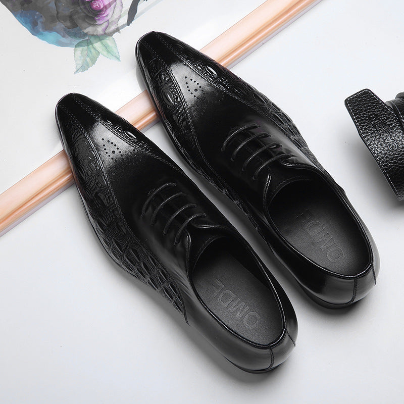 Men's Business Formal Wear Banquet Fashion Brogue Leather Shoes
