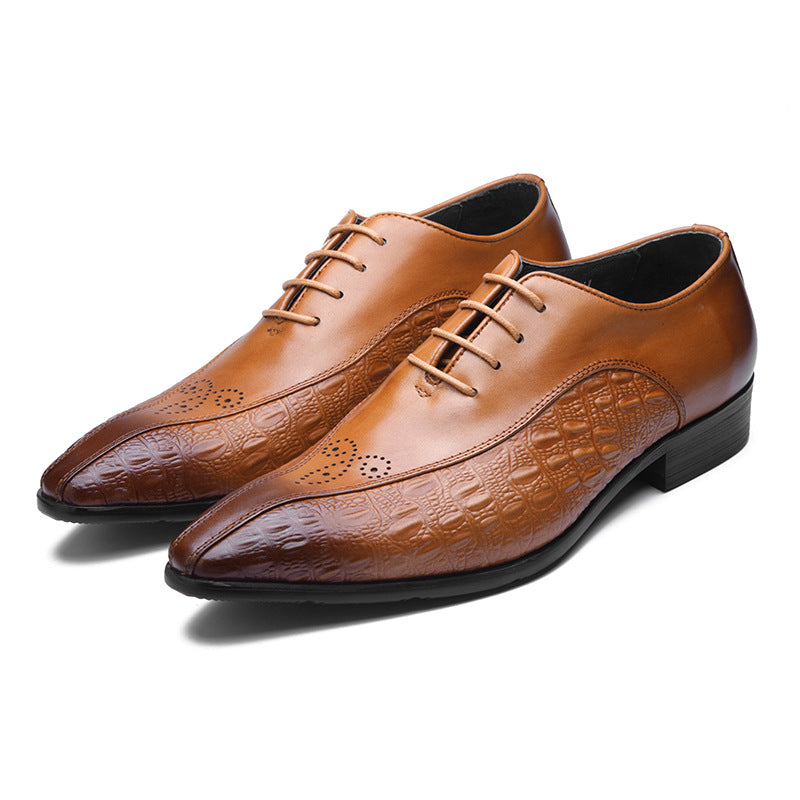 Men's Business Formal Wear Banquet Fashion Brogue Leather Shoes