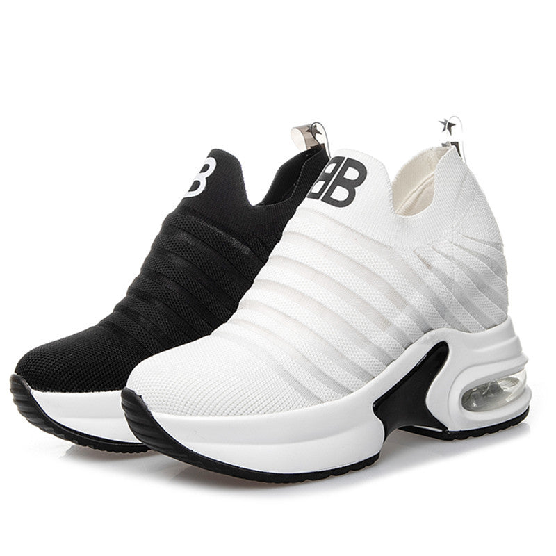 Women's White Height Increasing Insole Daddy Fashion Platform Women's Sports Shoes