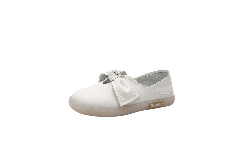 Women's Low-cut Two-way White For Slip-on Bow Soft Casual Shoes