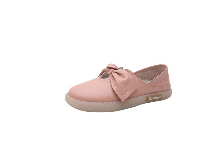 Women's Low-cut Two-way White For Slip-on Bow Soft Casual Shoes