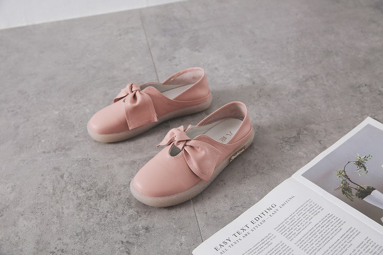 Women's Low-cut Two-way White For Slip-on Bow Soft Casual Shoes
