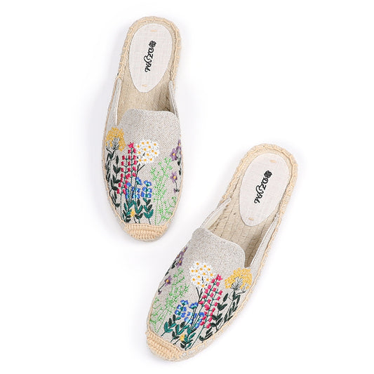 Women's Fisherman Flat Bottom Slip-on Lazy Linen Sandals