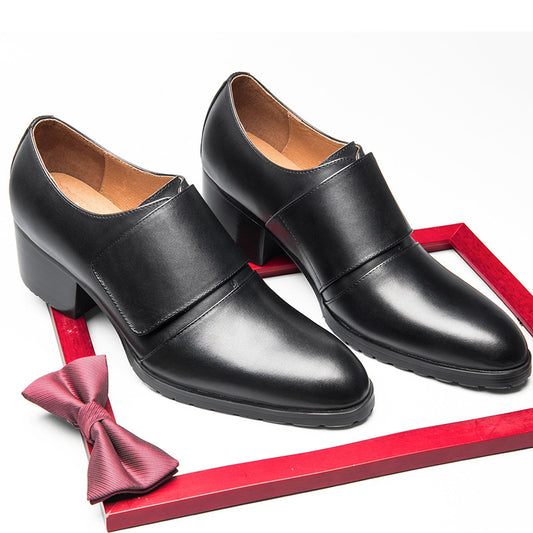 Men's Breathable High Small Size Color Matching Leather Shoes
