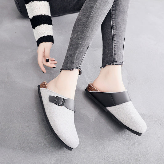 Women's & Men's Box Four Wool Felt Woolen Flat Men's Shoes