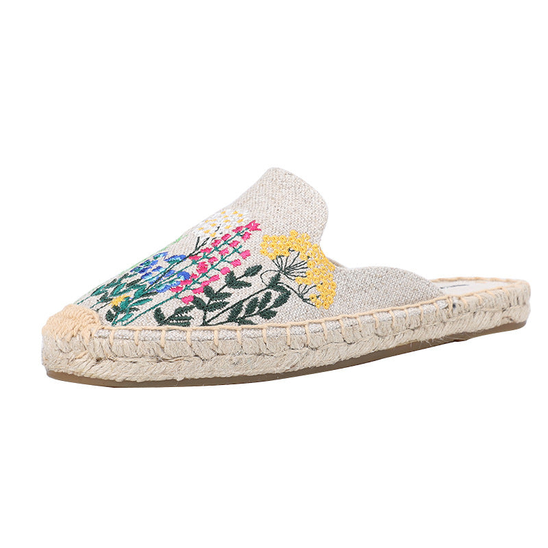Women's Fisherman Flat Bottom Slip-on Lazy Linen Sandals