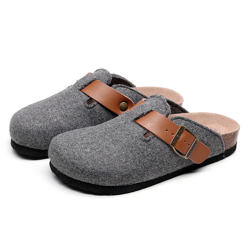 Women's & Men's Box Four Wool Felt Woolen Flat Men's Shoes