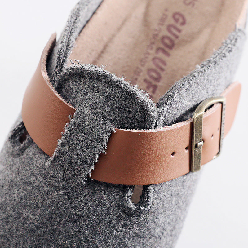 Women's & Men's Box Four Wool Felt Woolen Flat Men's Shoes