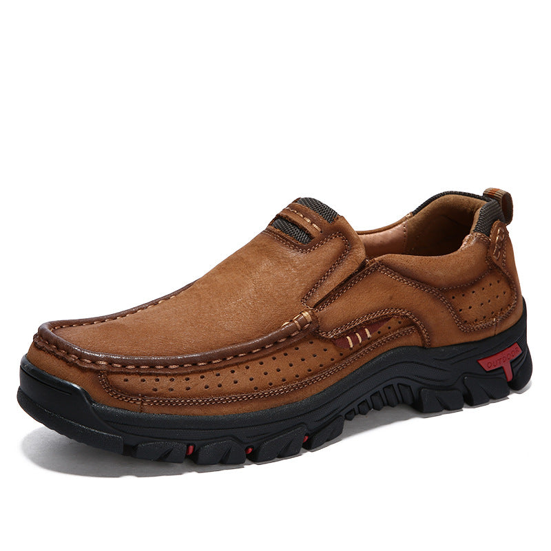 Men's Business Top Layer Authentic Hollow Out Leather Shoes