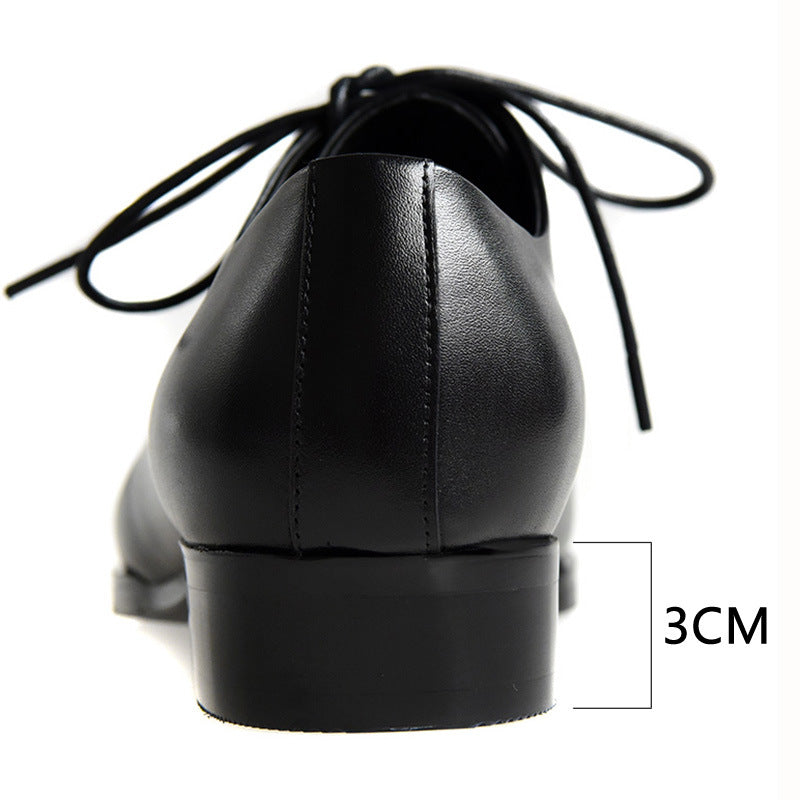 Men's Cowhide Pointed Hair Stylist Fashion Thin Leather Shoes