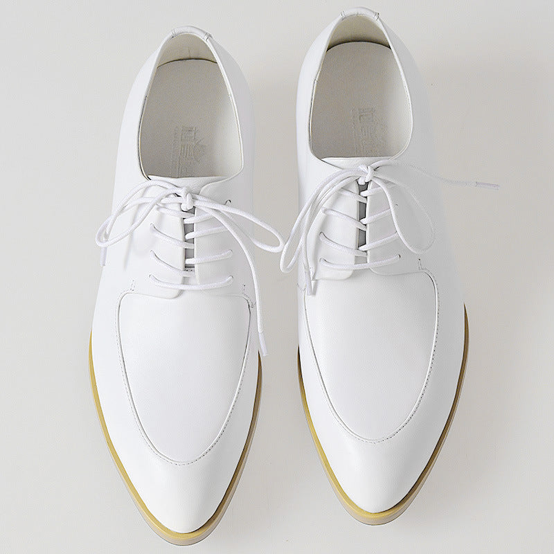 Men's Cowhide Pointed Hair Stylist Fashion Thin Leather Shoes