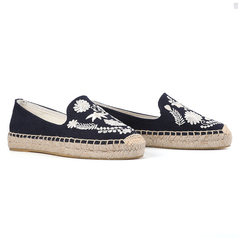 Women's Round Toe Trendy Cotton Breathable Fisherman Canvas Shoes