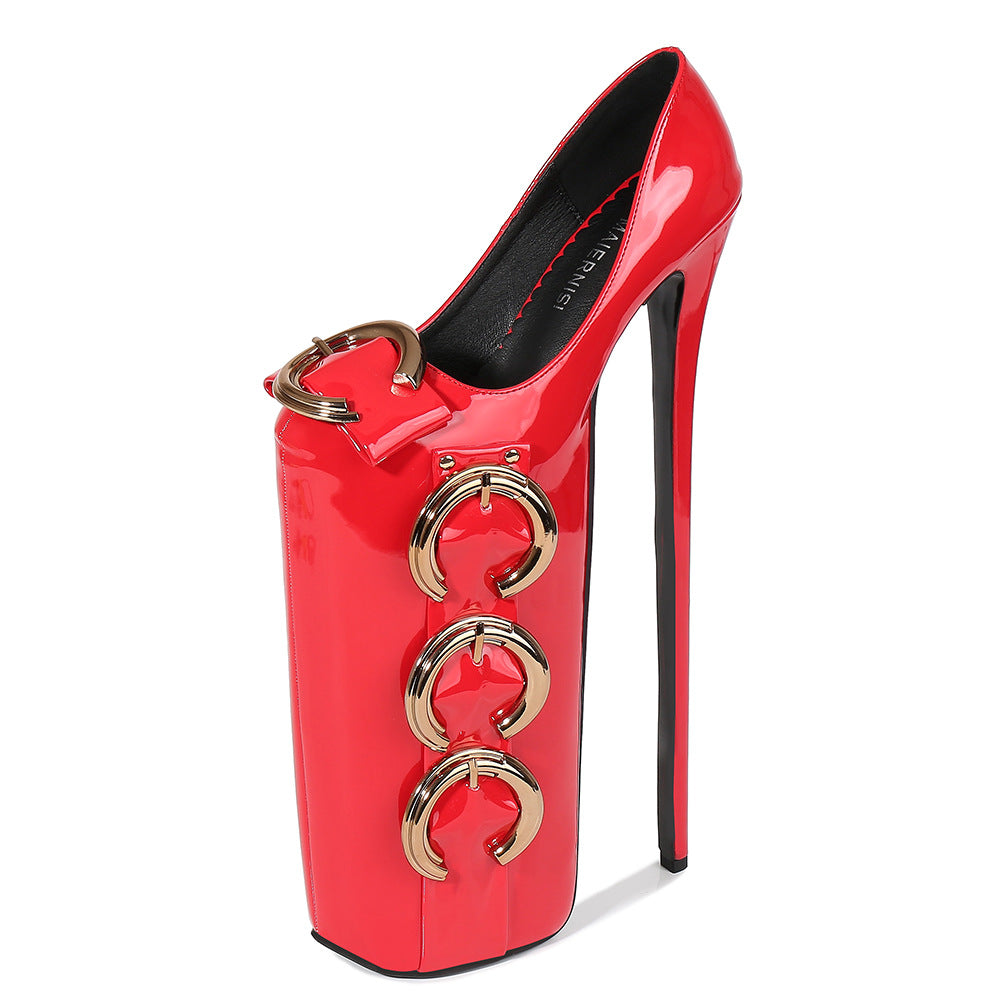Women's Super High Red Waterproof Platform Pole Women's Shoes