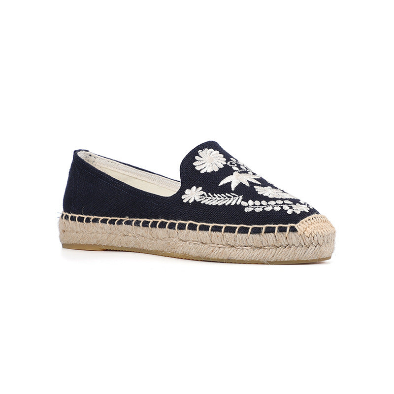 Women's Round Toe Trendy Cotton Breathable Fisherman Canvas Shoes
