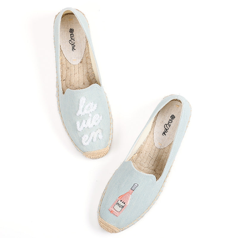 Women's Round Toe Trendy Cotton Breathable Fisherman Canvas Shoes