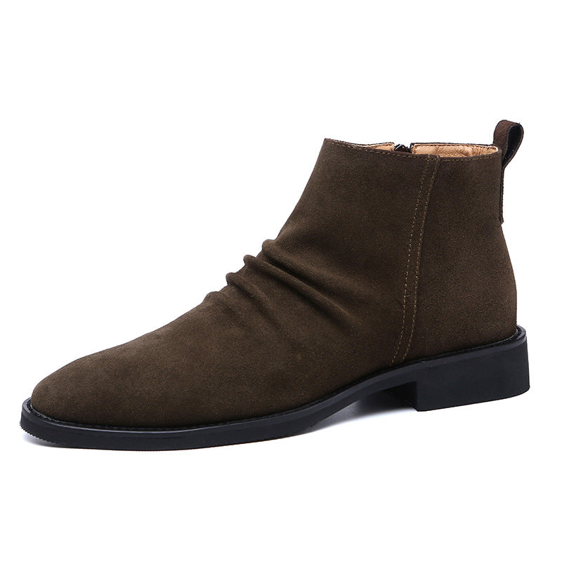 Men's Pointed Zipper Vintage British Trend Chelsea Boots