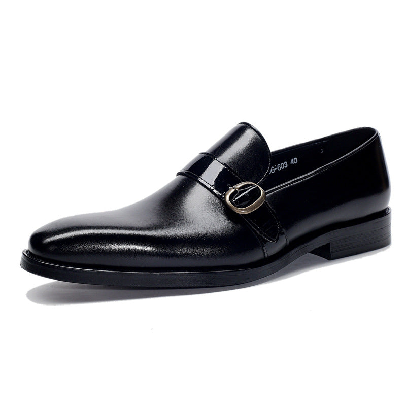 Men's Business Cowhide Square Toe Breathable Wearable Leather Shoes
