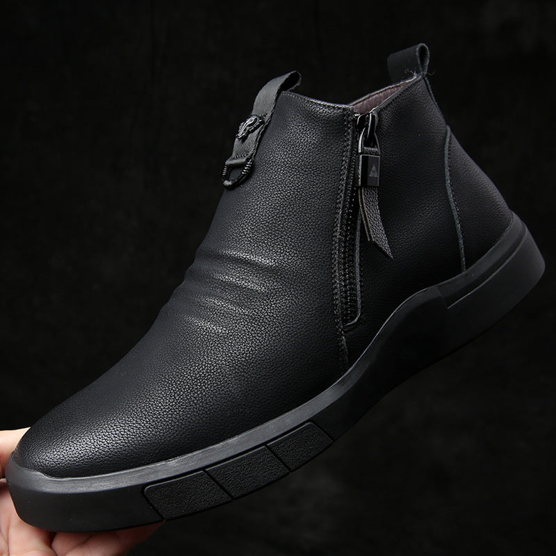 Men's Genuine Wool Cotton Chelsea Fur Warm Men's Shoes