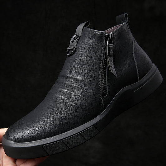 Men's Genuine Wool Cotton Chelsea Fur Warm Men's Shoes