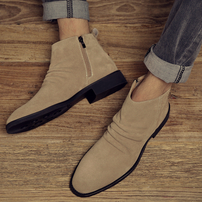 Men's Pointed Zipper Vintage British Trend Chelsea Boots