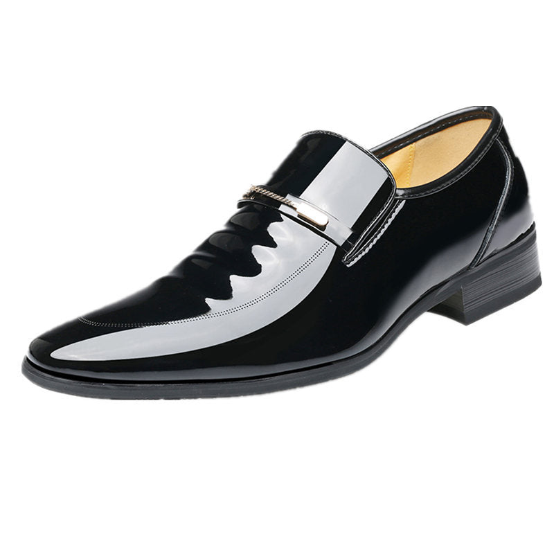 Men's Business Formal Slip-on Shiny Patent Breathable Leather Shoes