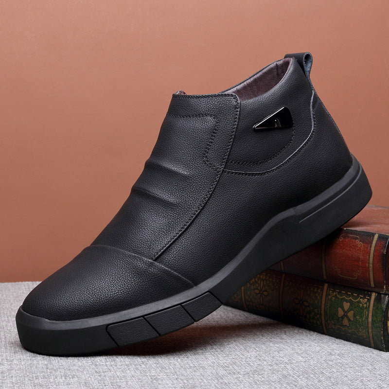 Men's Winter Cowhide Wool Cotton With Veet Men's Shoes