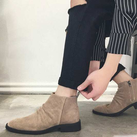 Men's Pointed Zipper Vintage British Trend Chelsea Boots