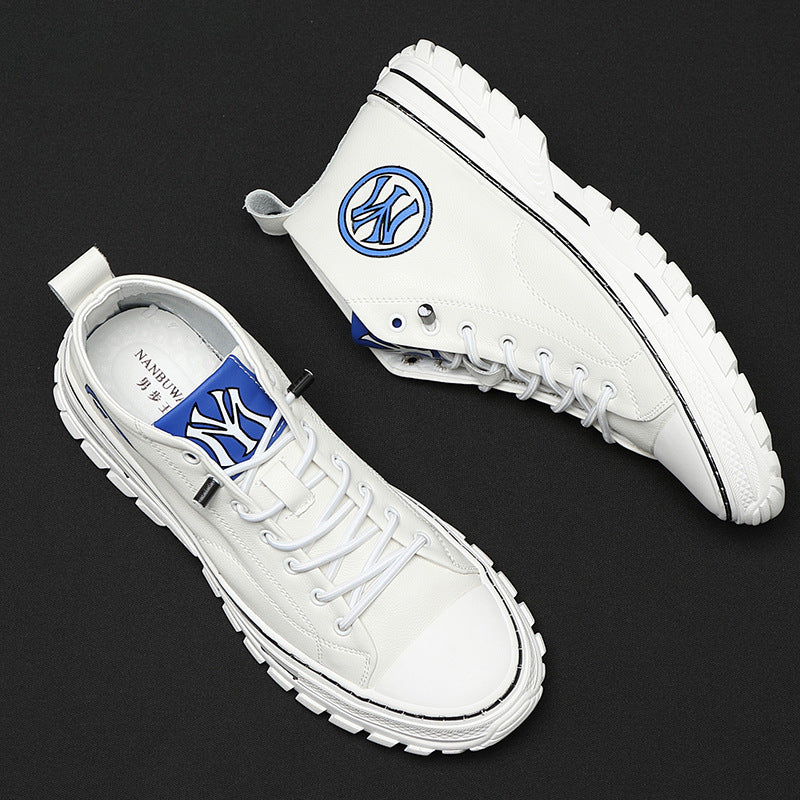 Men's White Spring Genuine Support Anchor With Casual Shoes