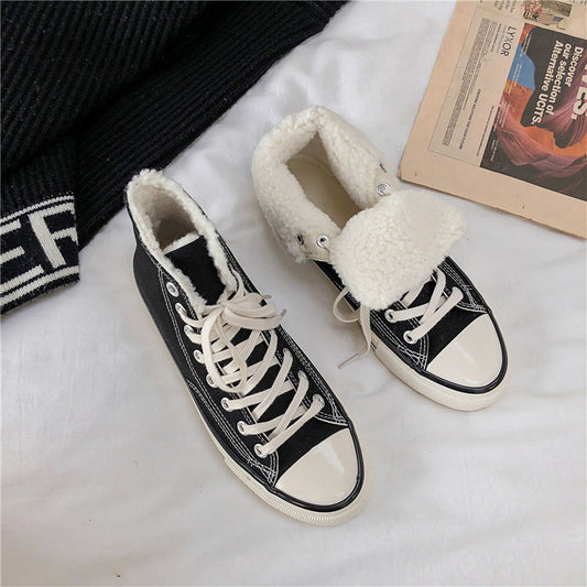 Men's Comfortable Winter Fleece-lined Warm Trendy Canvas Shoes