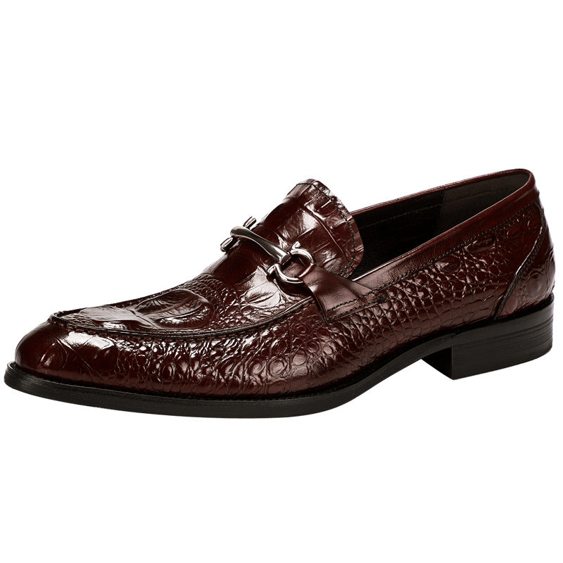 Men's Pattern Cowhide British Business Dress Pumps Leather Shoes