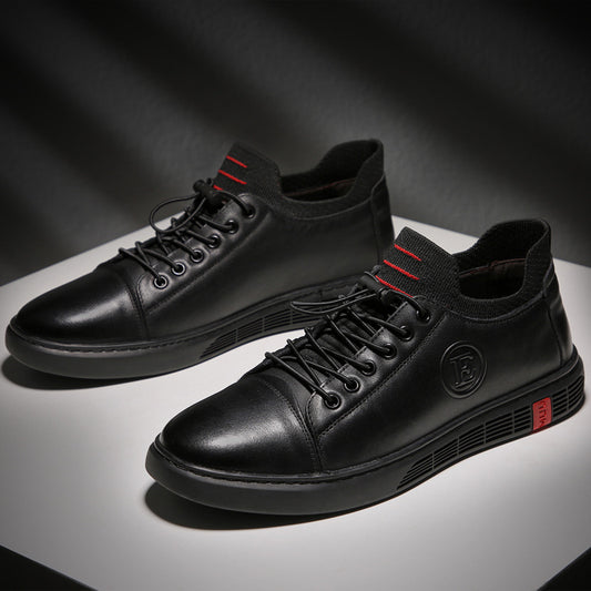 Men's Fleece-lined First Layer Cowhide Warm Casual Shoes