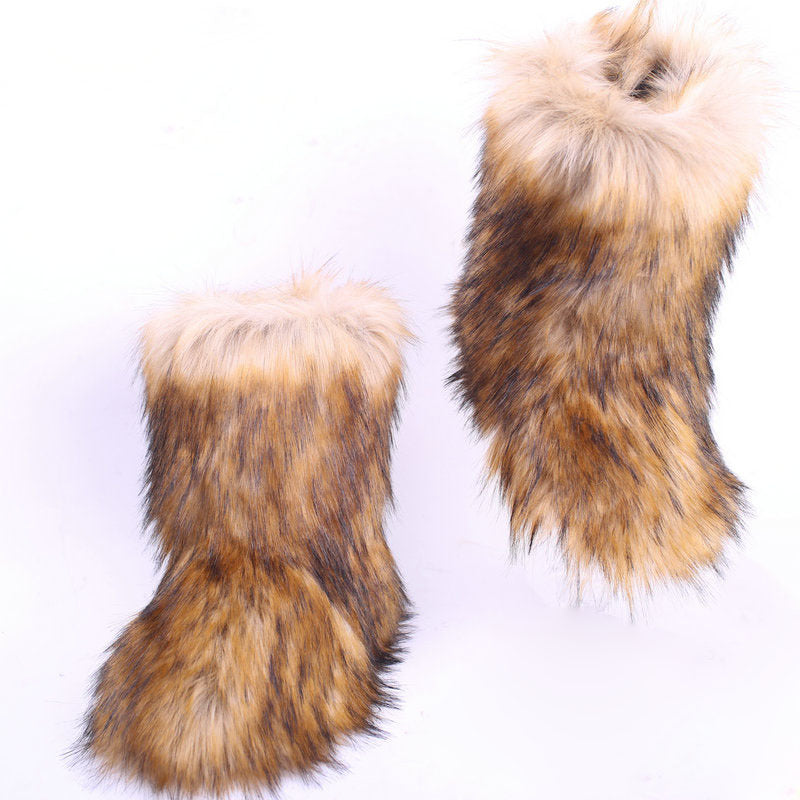 Women's Attractive Spring Outdoor Cotton Fur Snow Boots