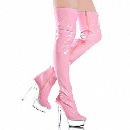 Patent Crystal Stretch High Below The Boots