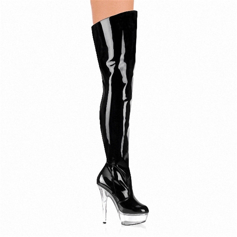 Patent Crystal Stretch High Below The Boots