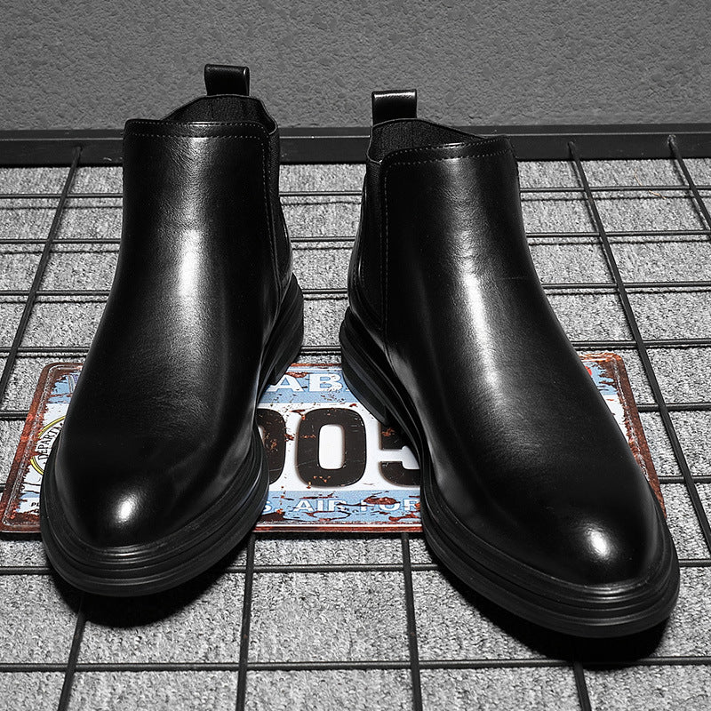 Men's Size Pointed Chelsea British Slip-on Business Boots