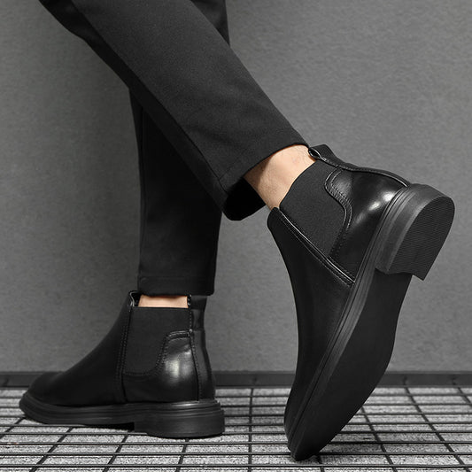 Men's Size Pointed Chelsea British Slip-on Business Boots