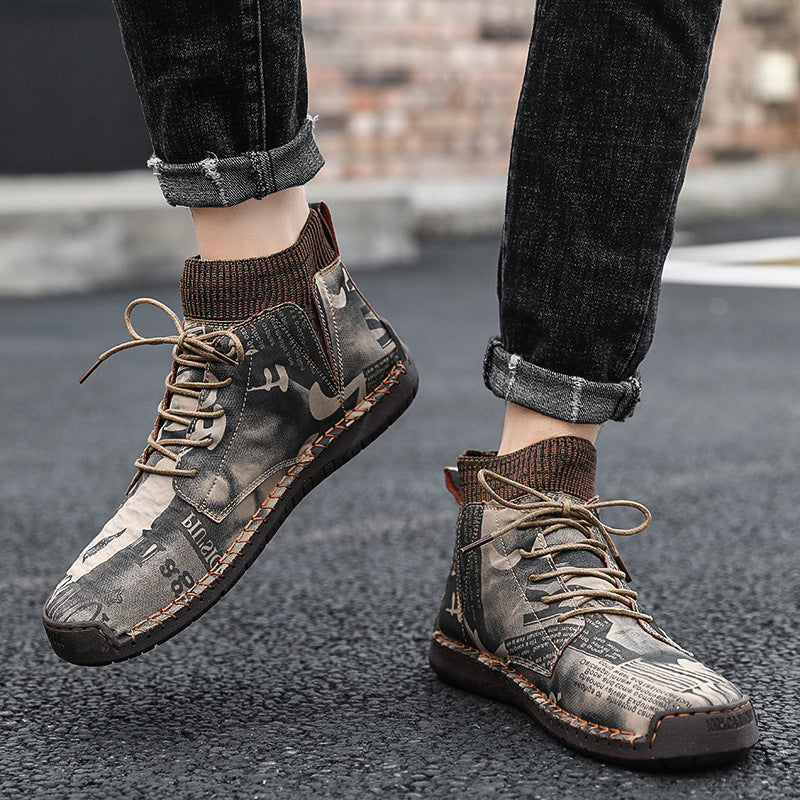 Men's Veet Warm Cotton Plus Size Trendy Men's Shoes
