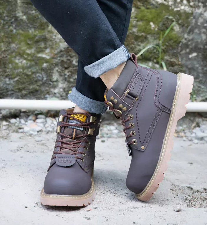 Men's Plus Size Martin British Worker Genuine Middle Snow Boots