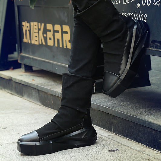 Men's Personalized Catwalk Fashion Platform High Waist Boots