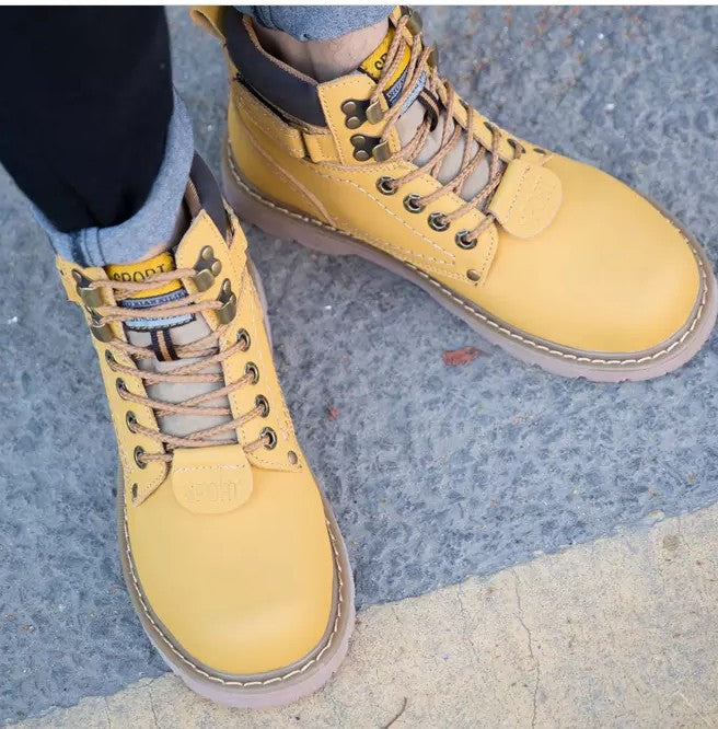 Men's Plus Size Martin British Worker Genuine Middle Snow Boots