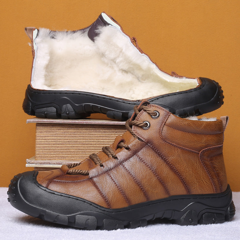 Men's Wool Warm Cotton Outdoor Mountaineering Plus Veet Northeast Men's Shoes