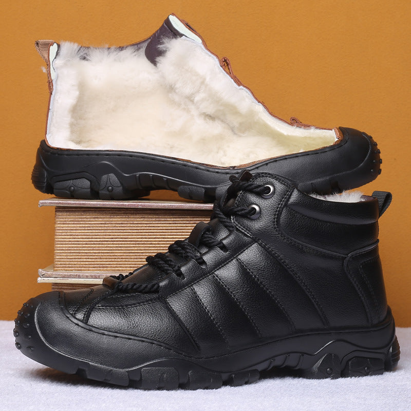 Men's Wool Warm Cotton Outdoor Mountaineering Plus Veet Northeast Men's Shoes