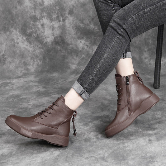 Women's Martin Autumn Short Soft Bottom Lace Boots