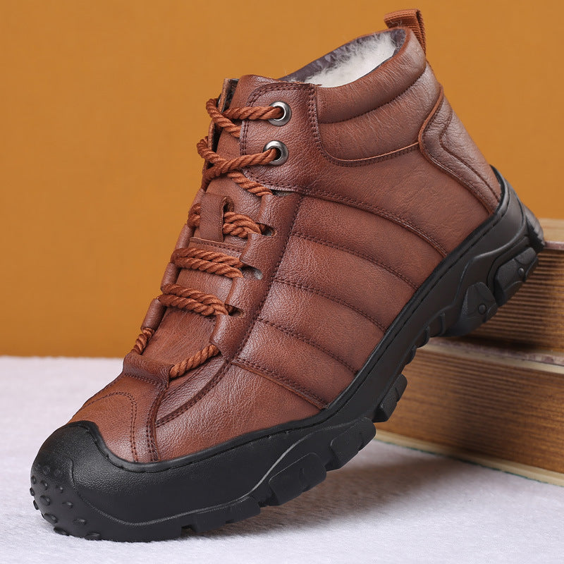 Men's Wool Warm Cotton Outdoor Mountaineering Plus Veet Northeast Men's Shoes