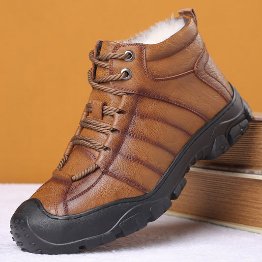 Men's Wool Warm Cotton Outdoor Mountaineering Plus Veet Northeast Men's Shoes