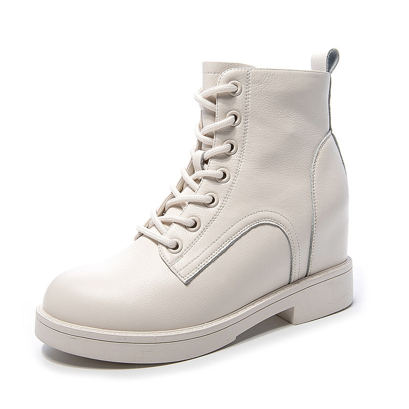 Women's Increasing Martin Female Lace Up Chunky Ankle Thick-soled Boots